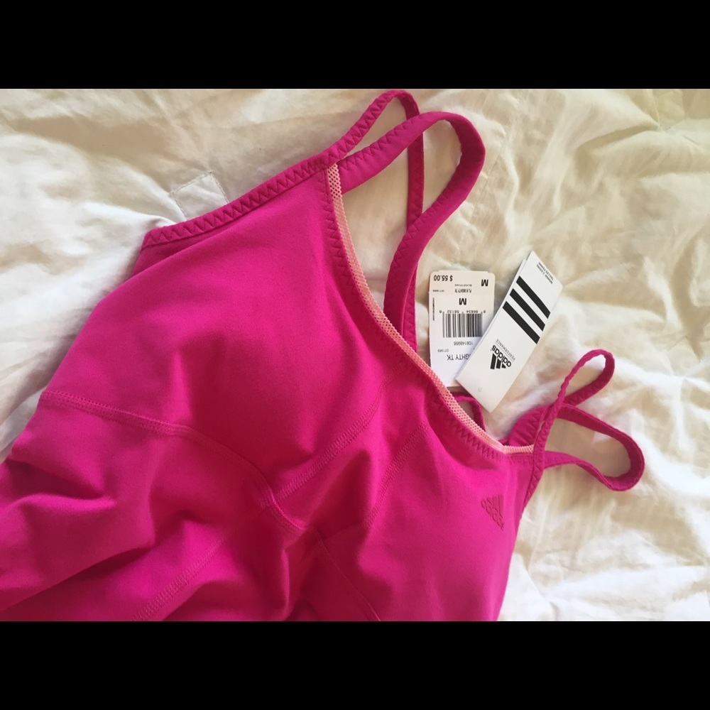 Women's Adidas Pink Active Wear Strap Tank Top M